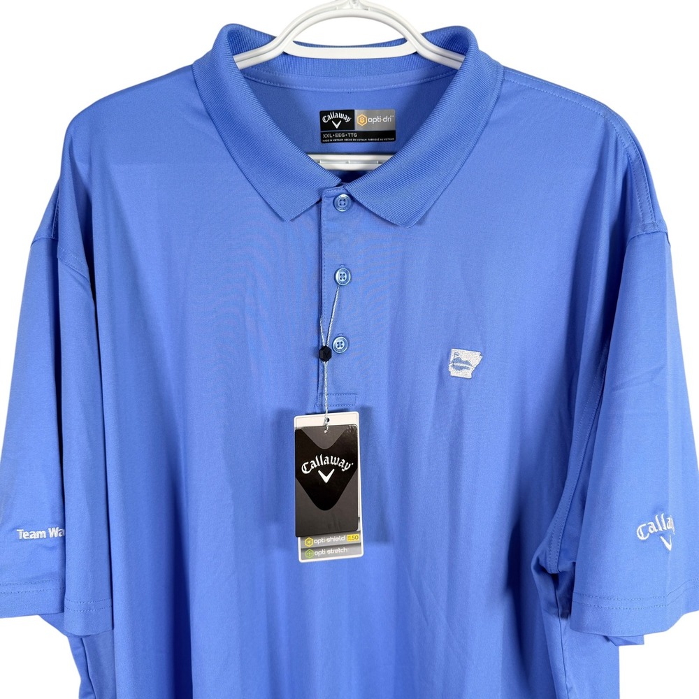 NEW Callaway Opti-Dri Golf Polo Shirt Mens XXL Blue Stretch P&G Championship